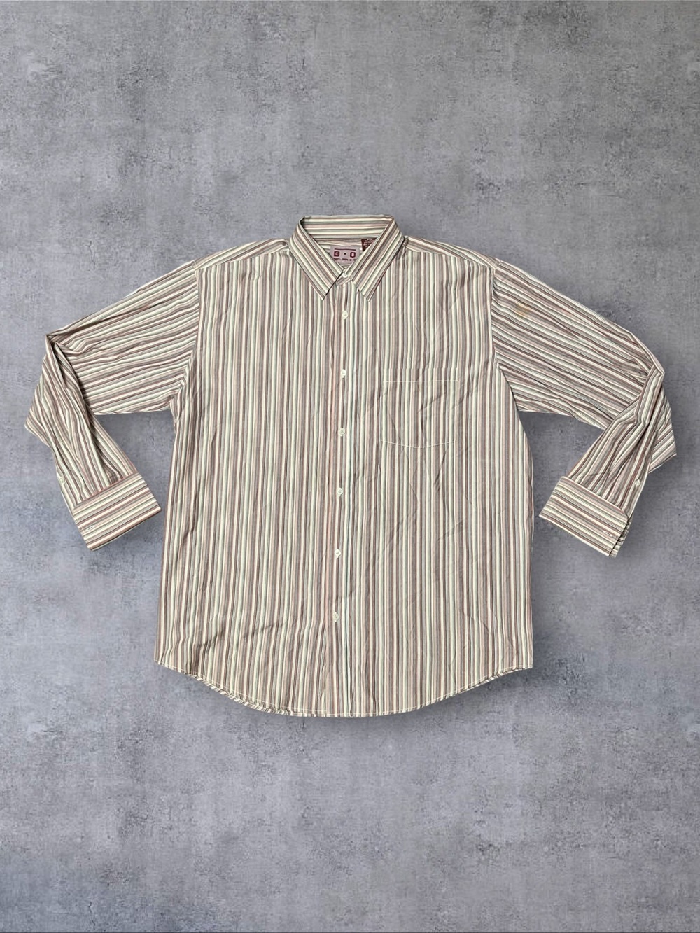 Vintage 90s B Q Red Bar-B-Q Sz 3XL Stripe Button Up Shirt